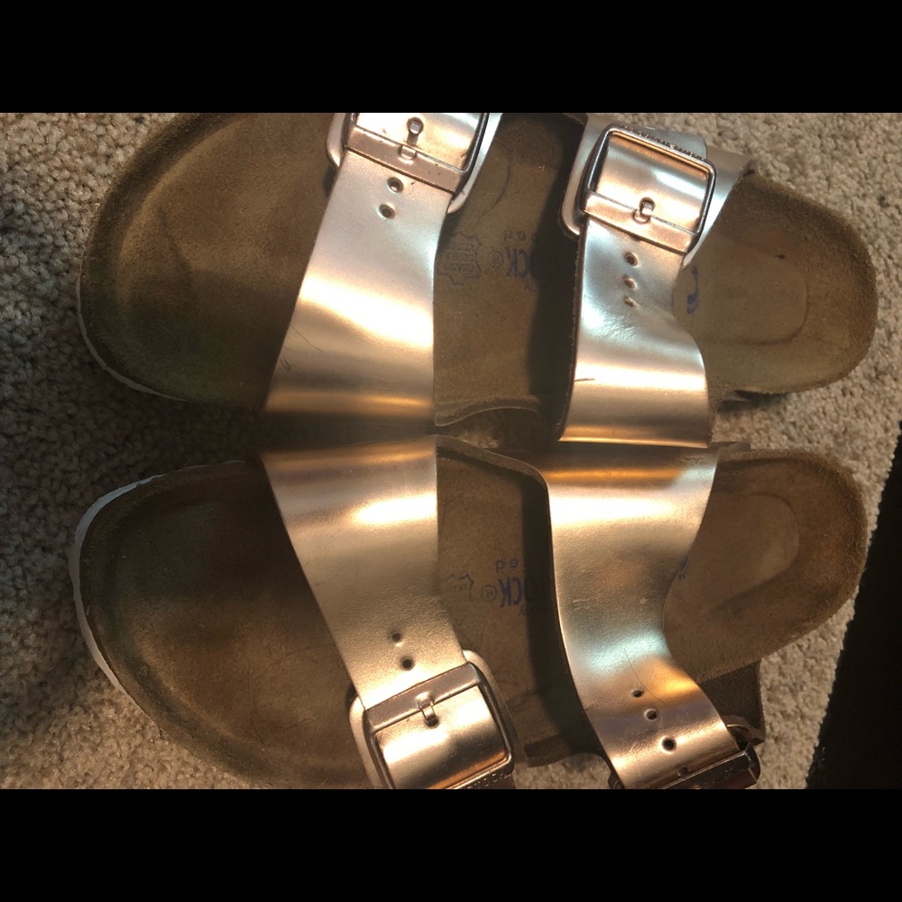 Gold soft bed Birkenstocks